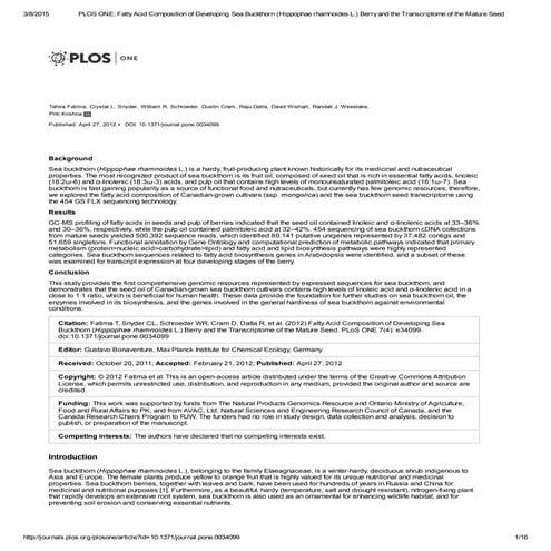 Hippophaes ιπποφαές  fatty acid composition of developing sea buckthorn (hipp...