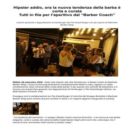 Hipster addio ora barba corta e curata tutti in fila per aperitivo dal barber coach