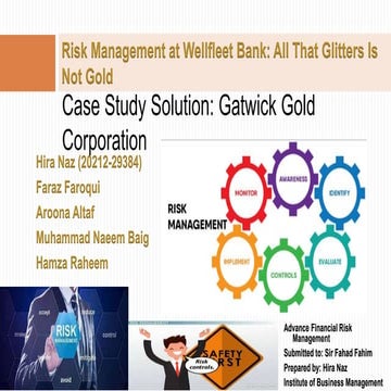 Risk Management at Wellfleet Bank:  All That Glitters Is Not Gold