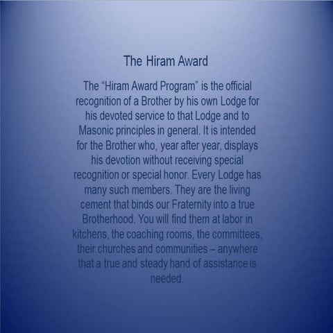 Hiram award recipients
