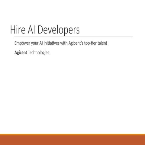 Hire AI Developers | Agicent Technologies
