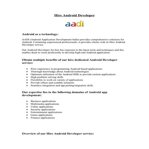 Hire android developer
