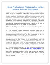 Hire a professional photographer to...