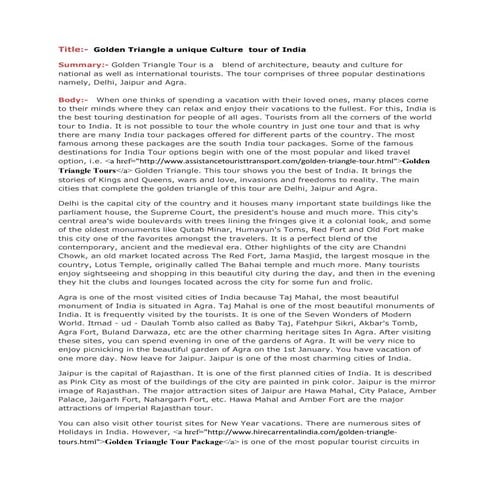 Golden triangle tour | PPT
