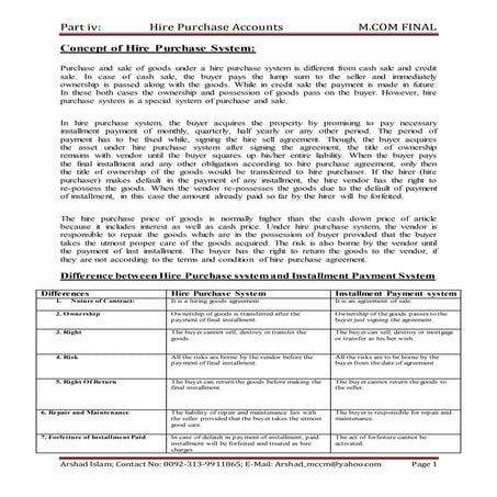 Hire purchase accounts(chp 4)