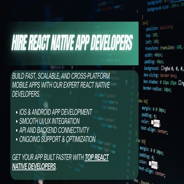 Hire React Native App Developers | Build Scalable Cross-Platform Apps with Su...