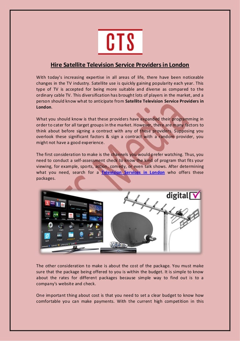 Hire Satellite Television Service Providers in London