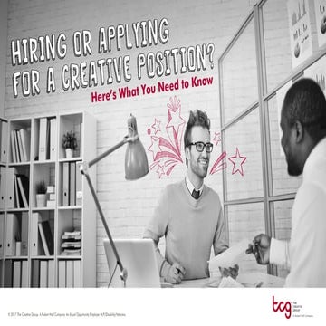 Hiring or Applying for a Creative Position?