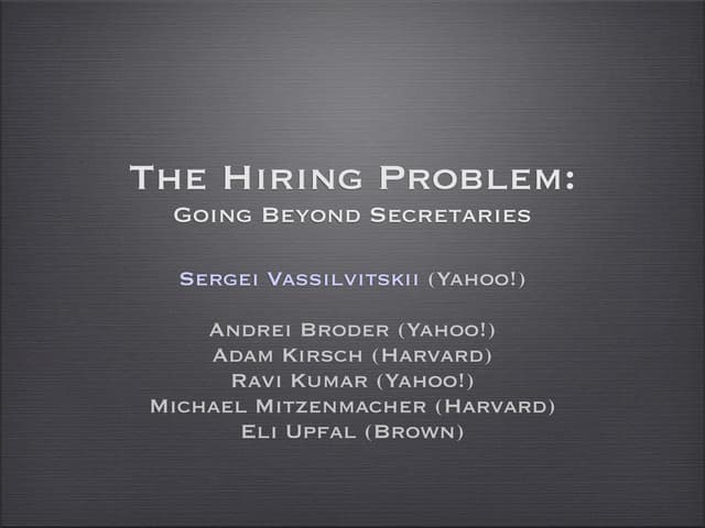 The Hiring Problem