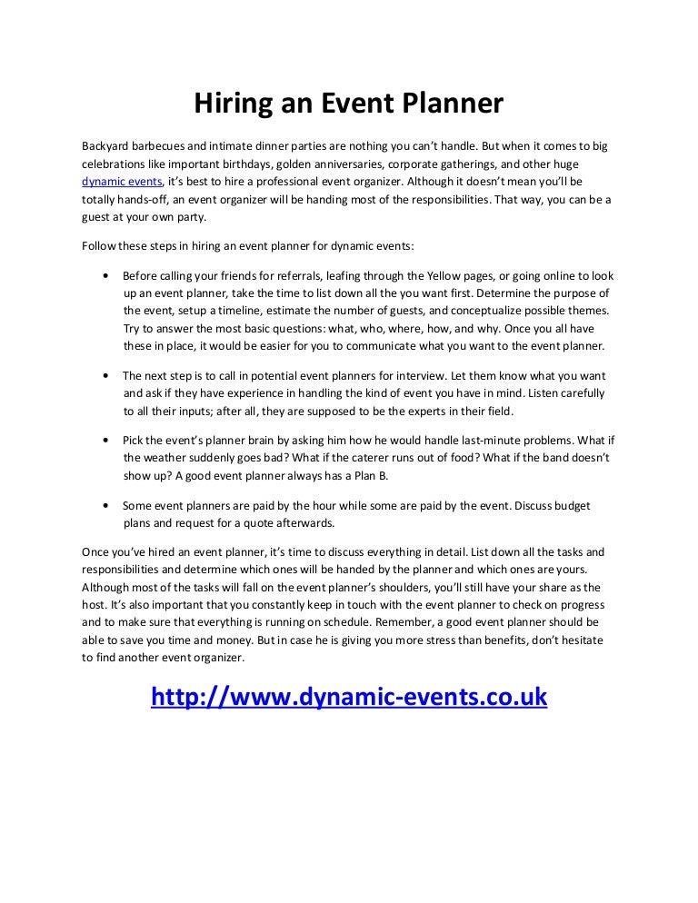 Hiring an Event Planner