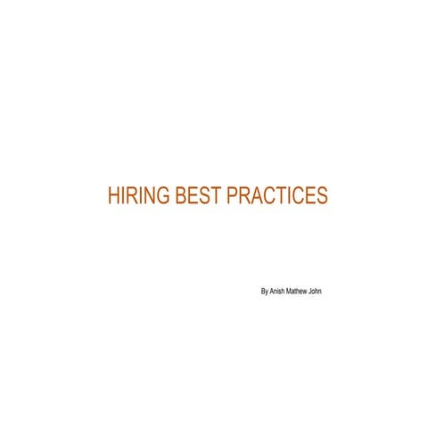 Hiring Best Practices