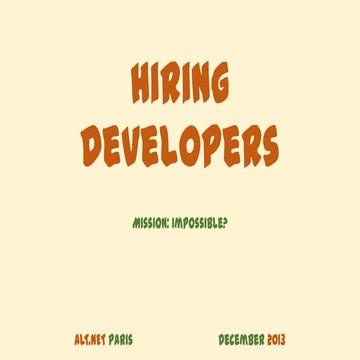 Hiring developers