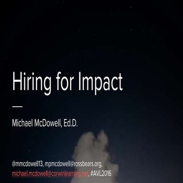 Hiring for Impact- Visible Learning 2016