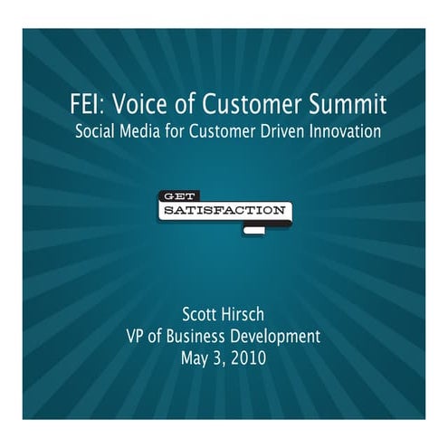 Social Media as Customer-Driven Innovation