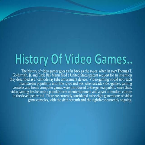 His story of video games - copy