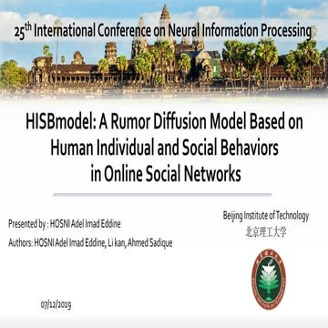 HISBmodel presentation at ICONIP 2018