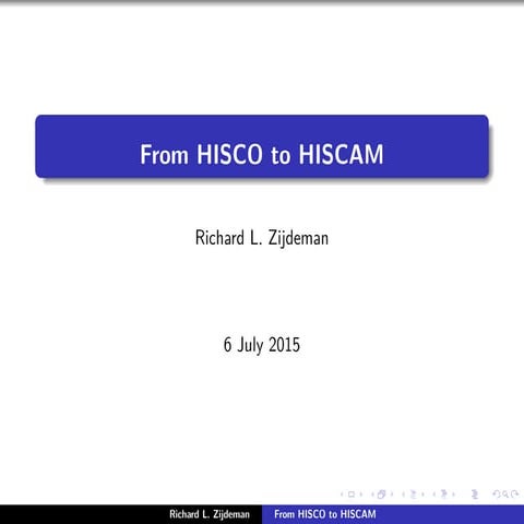 Using HISCO and HISCAM to code and analyze occupations