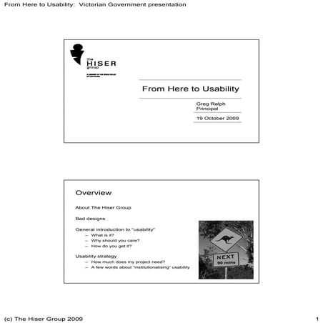 Hiser Usability Presentation Victoria Online Seminar 19 Oct 2009