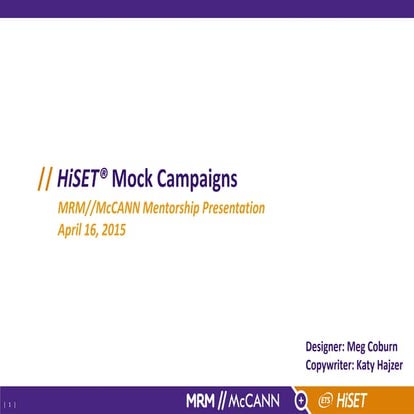 HiSET Facebook Campaign