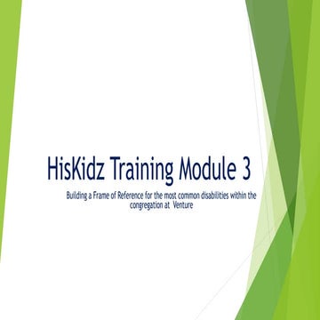 HisKidz Training Module 3