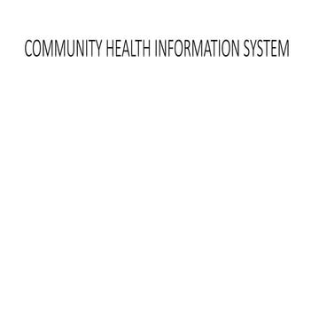 Comprehensive Guide to Community Health Information System (CHIS ...