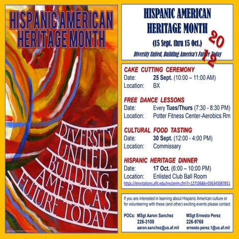 Misawa Air Base Hispanic Heritage Events Flyer 2012