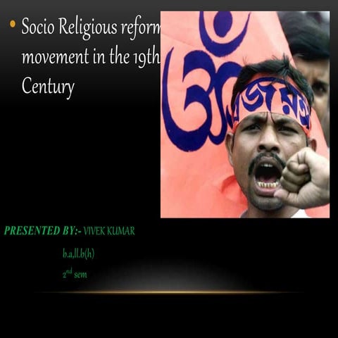 Socio Religious Reforms Movement in the 19th Century 