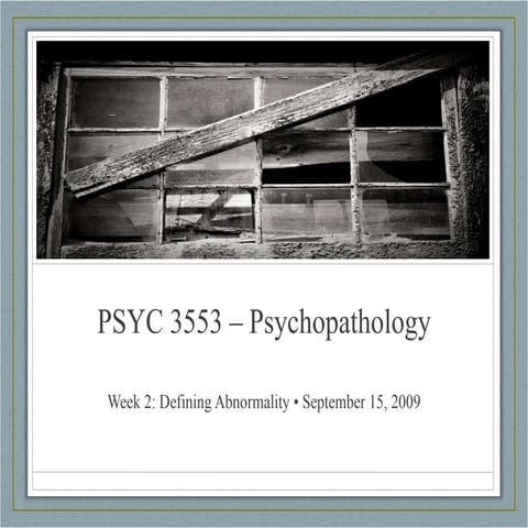 Defining Abnormality