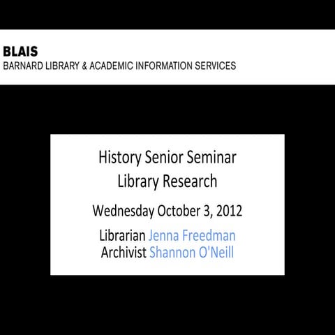 History Senior Seminar