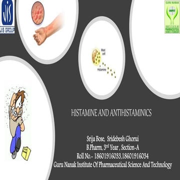 histamine and antihistaminics | PPTX