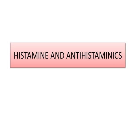 histamineandantihistaminics AHS Gowtham sap 