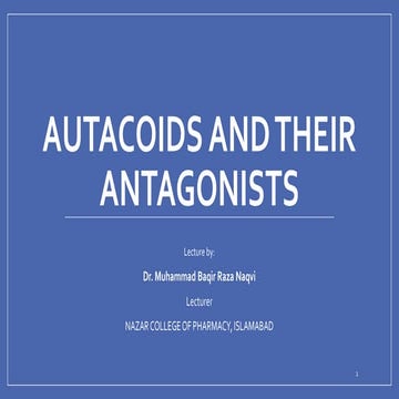 (HISTAMINE  ITS ANTAGONISTS) Pharmacology, Medical lecures.pptx