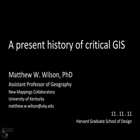 A present history of critical GIS
