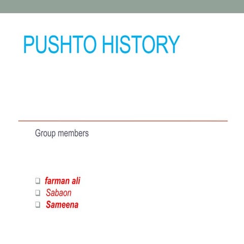 Pushtoon Culture Pakhtoon Culture (Consumer Behavior) | PPTX