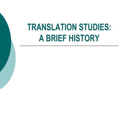 The history of translation studies ( English study )
