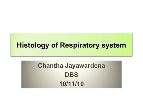 Histology of respiratory system