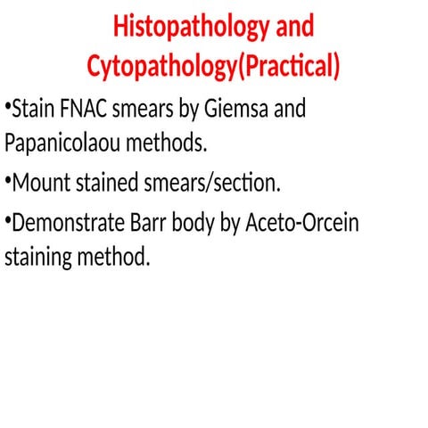 Histopathology and Cytopathology(Practical) part 3rd