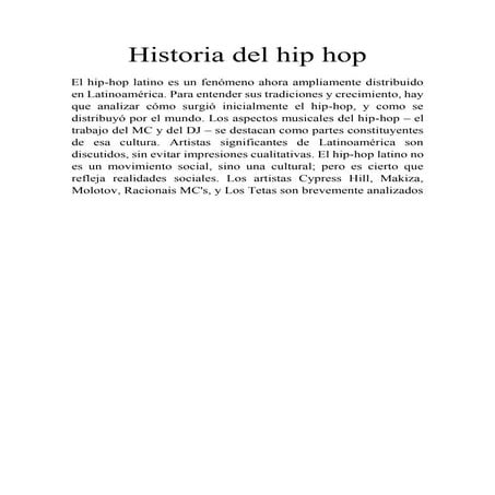 Historia Del Hip Hop | PPTX