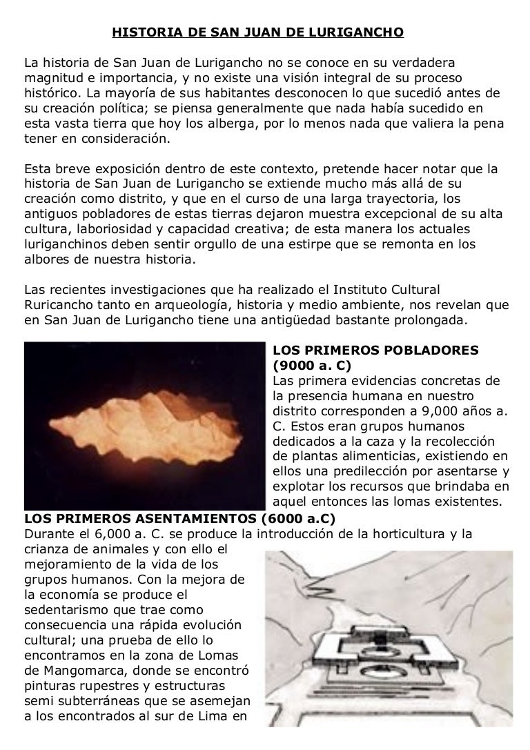 Historia De San Juan De Lurigancho
