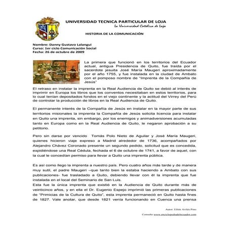 Historia La Imprenta.