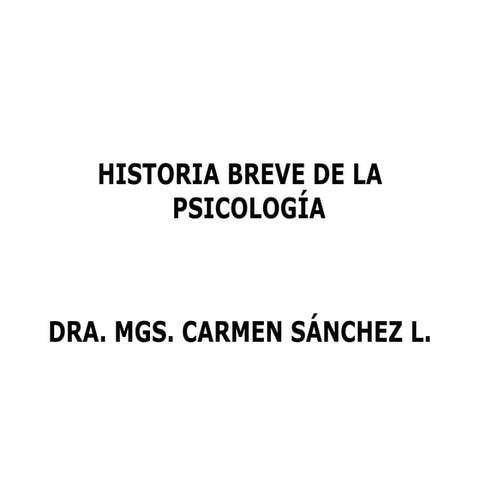 Historia breve de la psicología