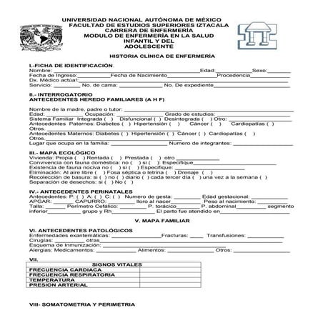 Historia clinica de infantil yo