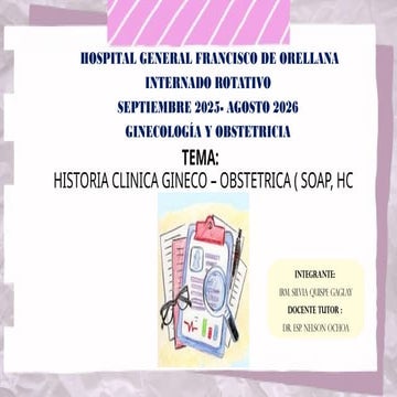 Historia clinica en ginecologia y obstetricia. dr andres ricaurte s md ...