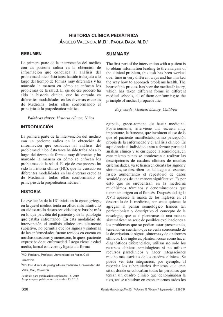 Historia Clínica En Pediatría