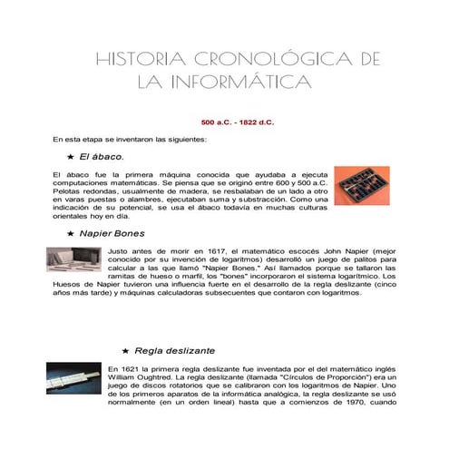 Historia cronológica de las computadoras