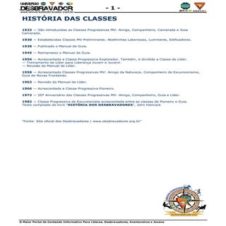 Historia das classes