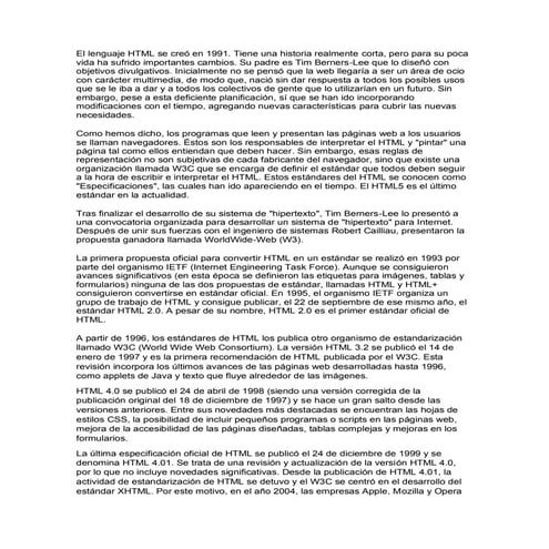 Historia de html | PDF
