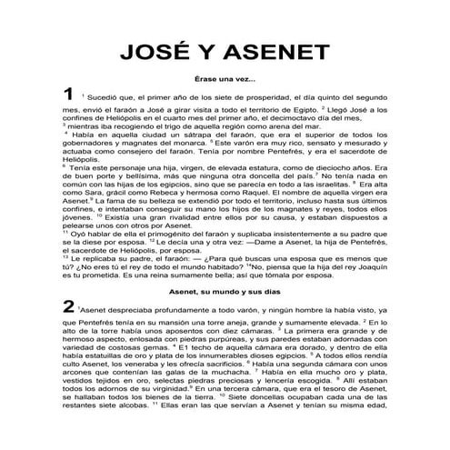 Historia de José y Asenet
