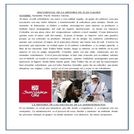 Historia de Juan Valdez y las Escuelas de la Administración
