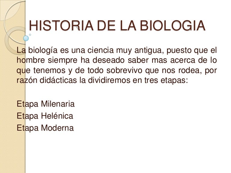 Historia de la biologia